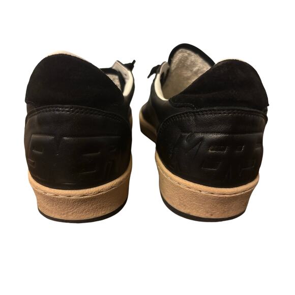 Golden Goose Ball Star Sneakers Black Leather w/ Black Glitter Star SZ 42 - Picture 5 of 7